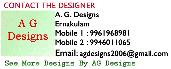 Roshini-rajeev AG Designs, ernakulam, 9961968981, 9946011065, agdesigns2006gmail.com
