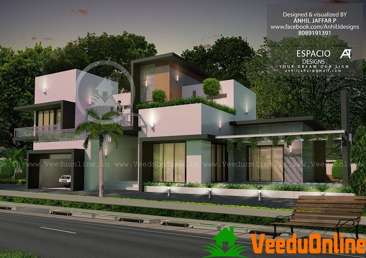 2400 Sq Ft Double Floor Contemporary Home Designs