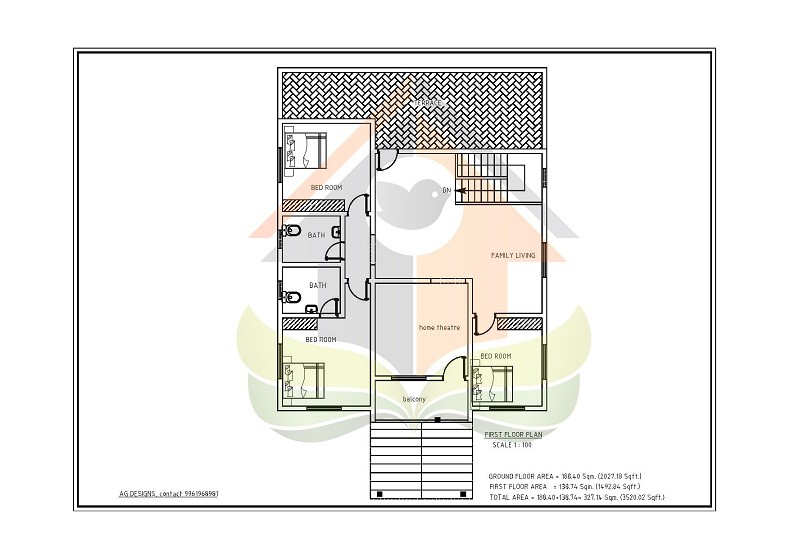 3520 Square Feet Double Floor Budget Villa Home Design