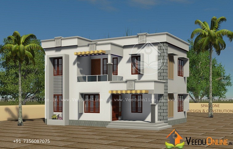1610 Square Feet Double Floor Contemporary Home Design