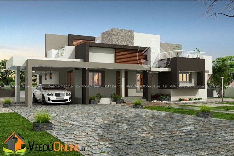 1955 Square Feet Single Floor Contemporary Home Design