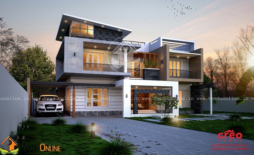4229 Square Feet Double Floor Contemporary Budget Home Design