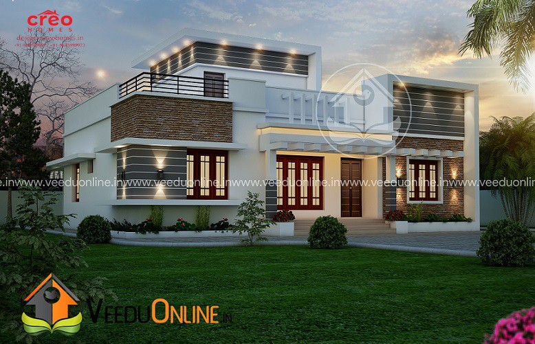 2056 Square Feet Single Floor Contemporary Home Design