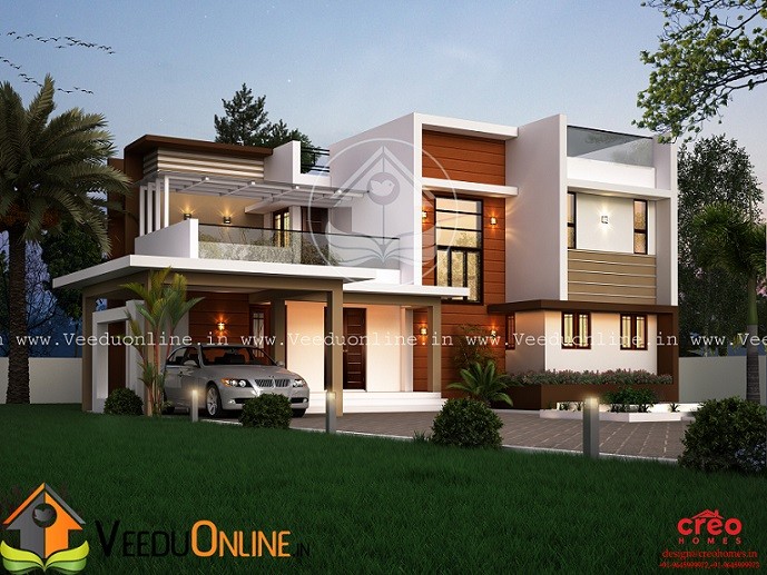 2745 Square Feet Double Floor Contemporary Home Designs