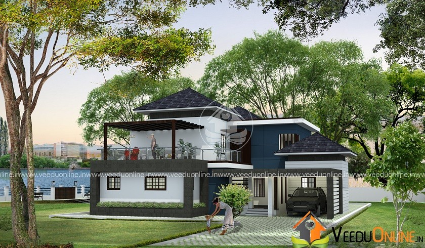 3540 Square Feet Double Floor Contemporary Home Designs
