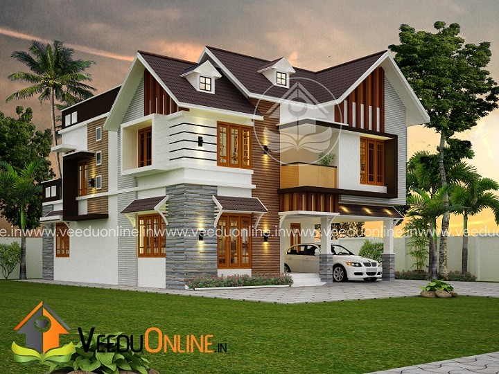 2430 Square Feet Double Floor Contemporary Home Design