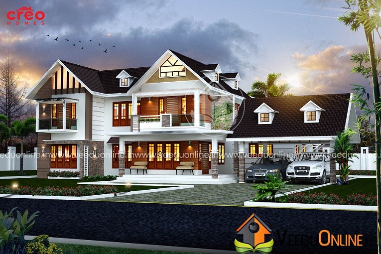 3499 Square Feet Double Floor Contemporary Home Design