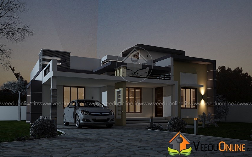 1486 Square Feet Single Floor Contemporary Home Designs