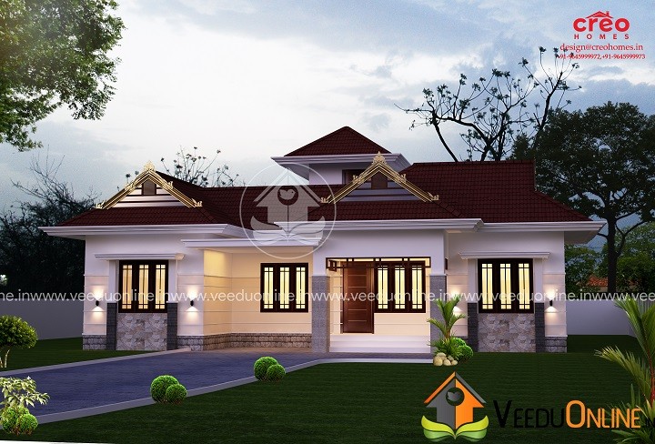 1561 Square Feet Single Floor Contemporary Home Design