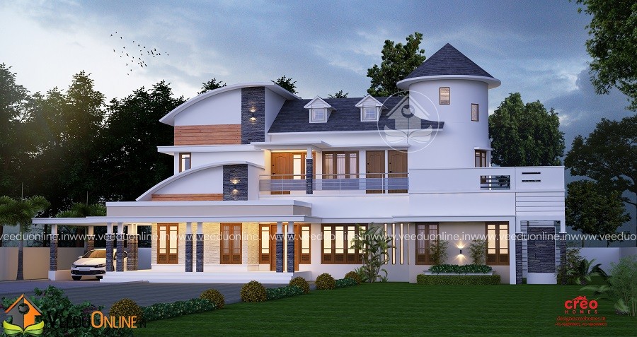 3498 Square Feet Double Floor Contemporary Home Designs