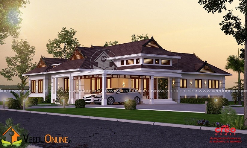 2735 Square Feet Single Floor Traditional Home Design
