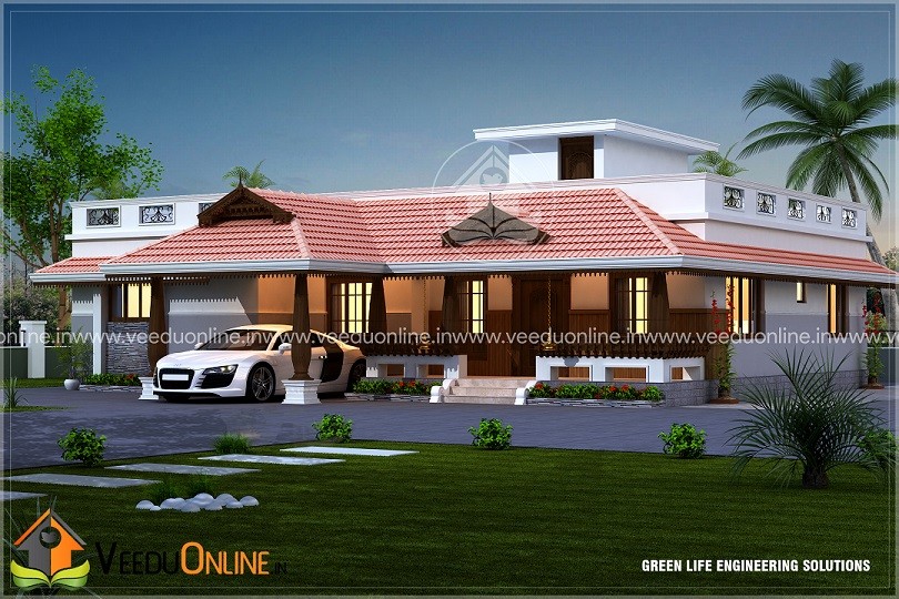 2108 Square Feet Single Floor Contemporary Home Design