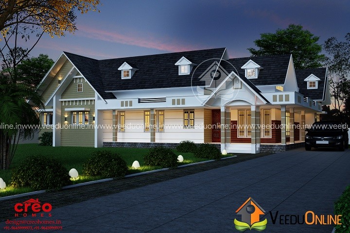 2434 Square Feet Single Floor Contemporary Home Design