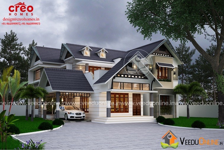 2560 Square Feet Double Floor Contemporary Home Design