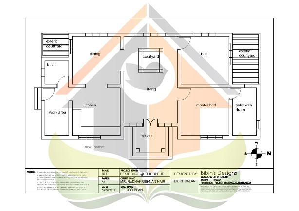 1075 Square Feet Single Floor Contemporary Home Design
