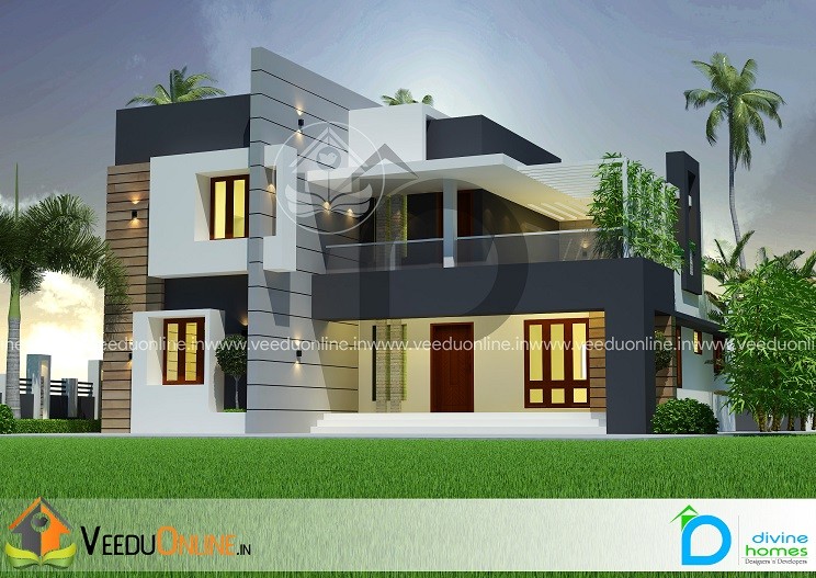 2100 Square Feet Double Floor Contemporary Home Design