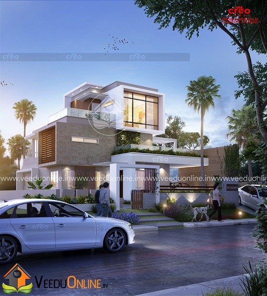 3200 Square Feet Triple Floor Contemporary Home Design