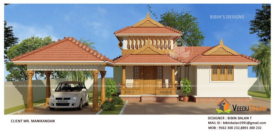 980 Square Feet 2 BHK Single Floor Traditional Home Design