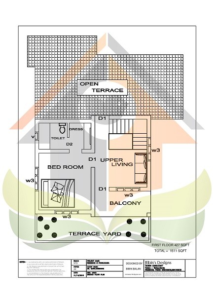 1511 Square Feet Double Floor Contemporary Home Design