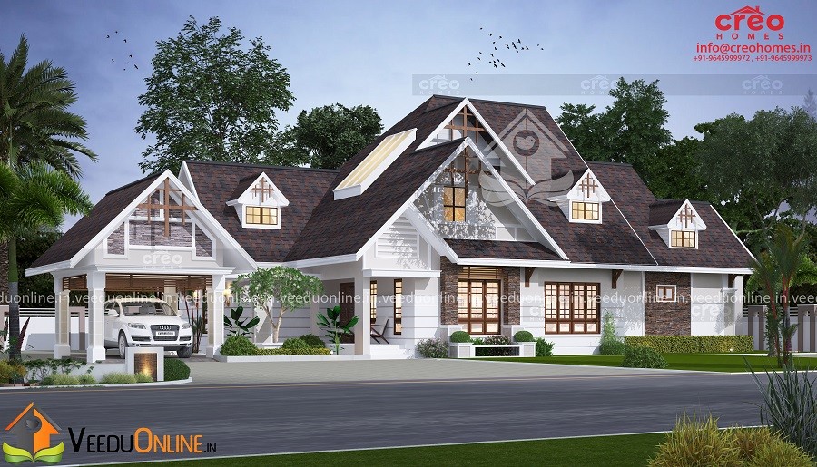 2813 Square Feet 4 BHK Modern Traditional Home Design