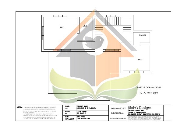 1567 Square Feet Double Floor Contemporary Home Design