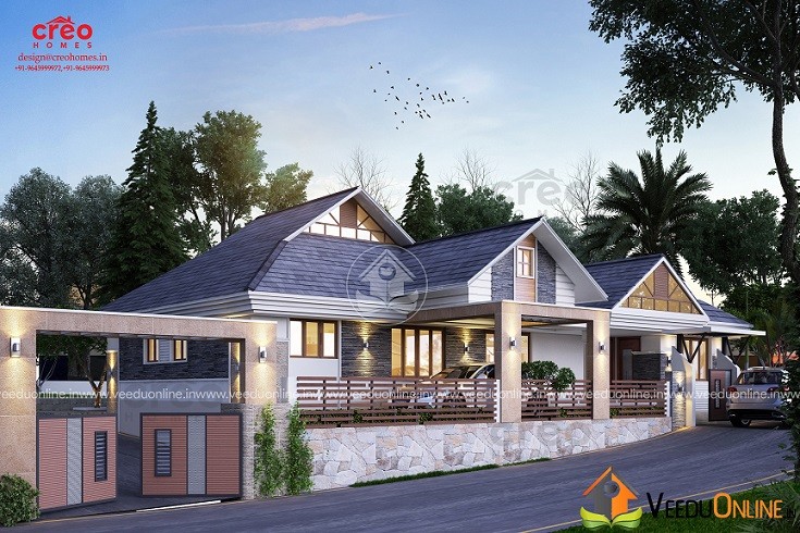 1970 Square Feet Single Floor Contemporary Home Design