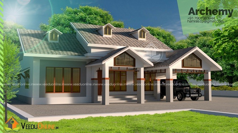 1955 Square Feet Single Floor Contemporary Home Designs