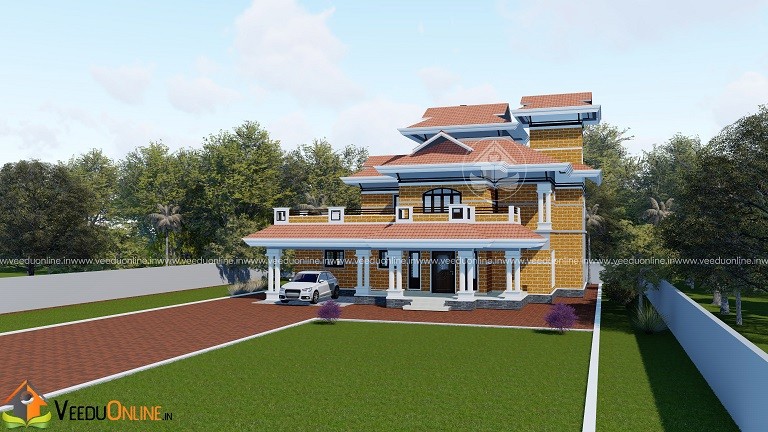 2238 Square Feet Double Floor Traditional Home Design