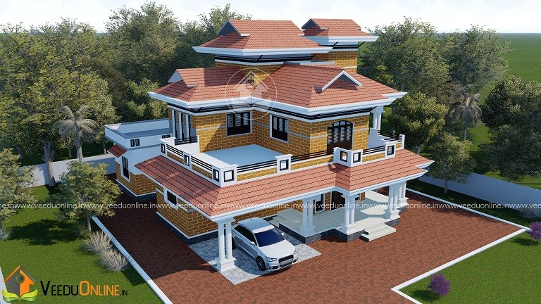 2238 Square Feet Double Floor Traditional Home Design
