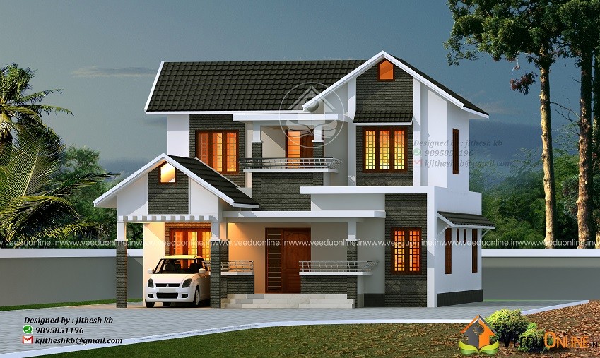 2000 Square Feet Dual Floor Contemporary Home Design