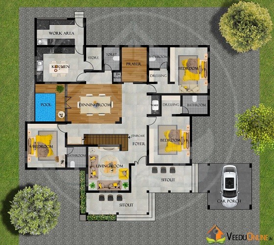 3674 Square Feet Double Floor Contemporary Home Design