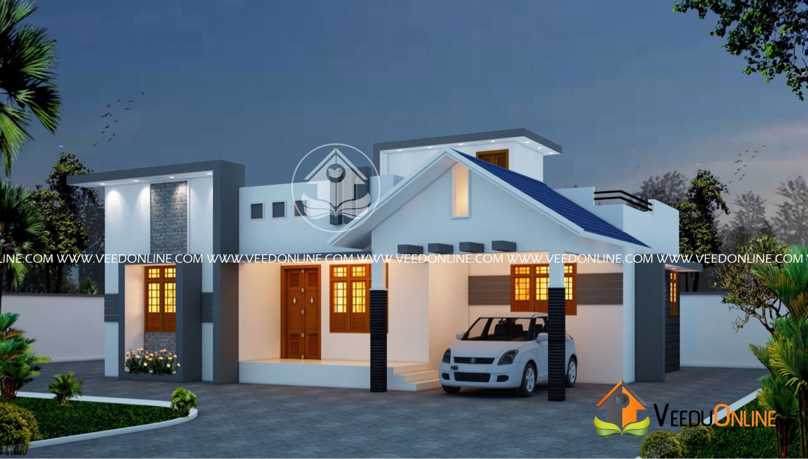 1246 Square Feet Single Floor Contemporary Home Design