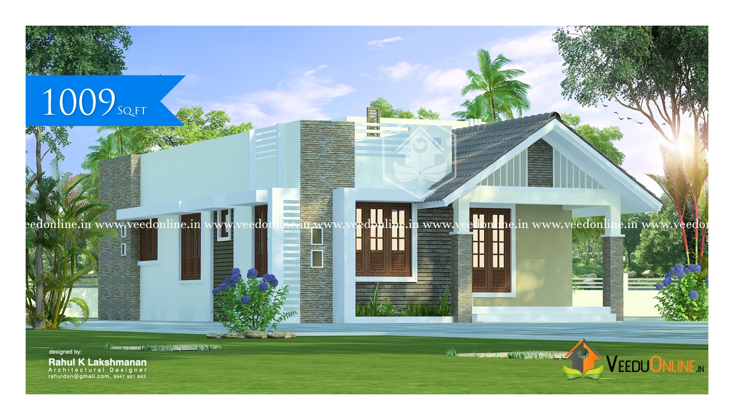 1009 Square Feet Single Floor Contemporary Home Design