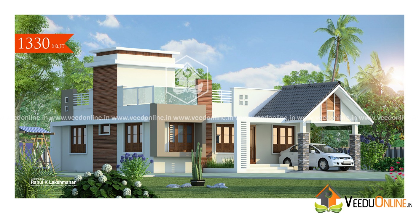 1330 Square Feet Single Floor Contemporary Home Design