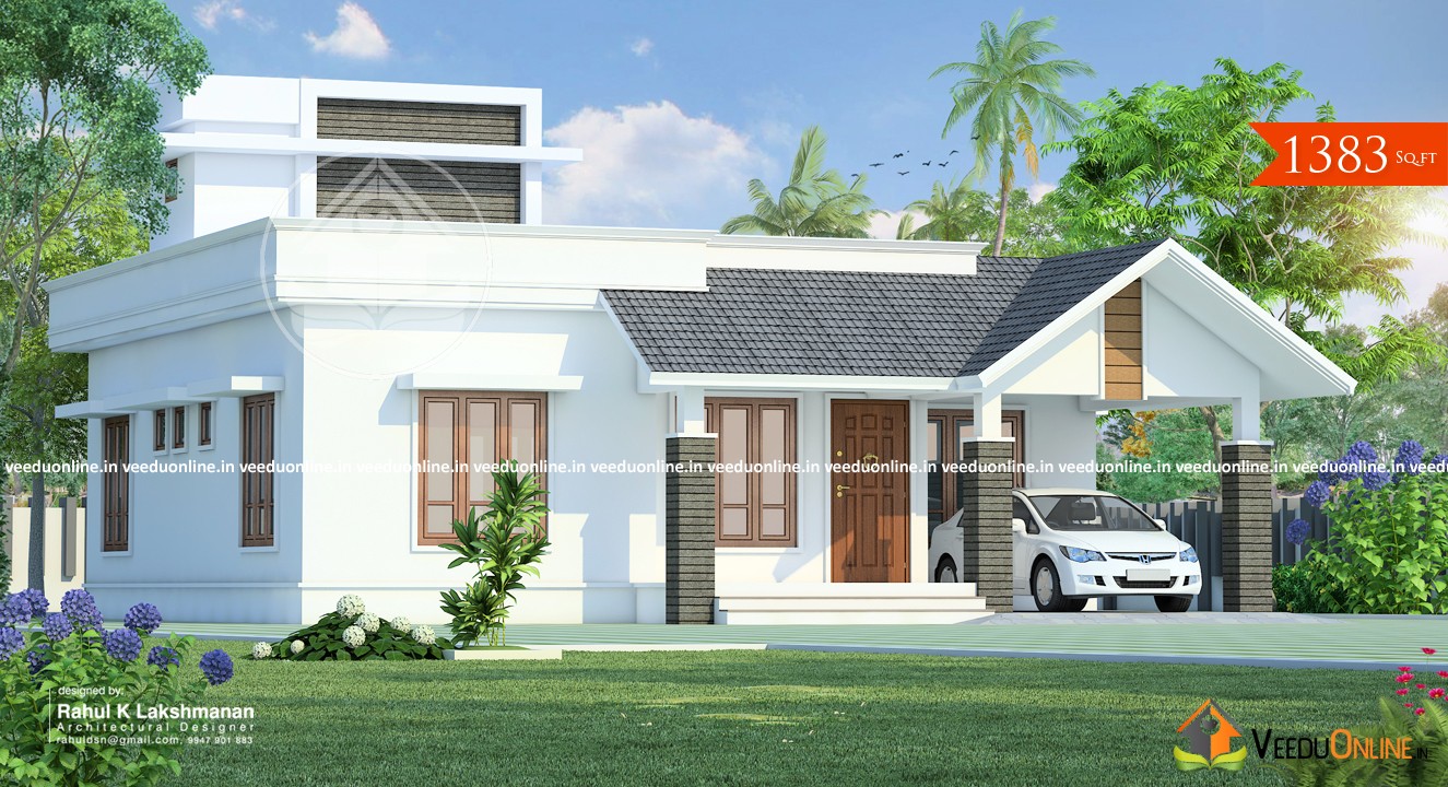 1383 Square Feet Single Floor Contemporary Home Design