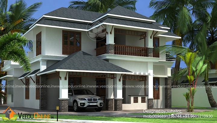 2100 Square Feet Double Floor Contemporary Home Design