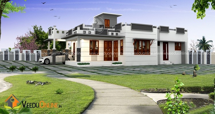 1200 Square Feet Single Floor Contemporary Home Design