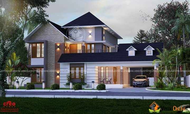 2985 Square Feet Double Floor Contemporary Home Design