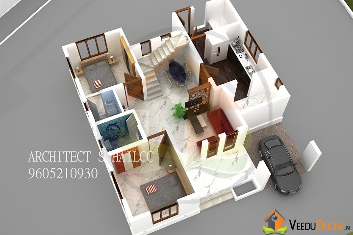 1650 Square Feet Double Floor Contemporary Home Design