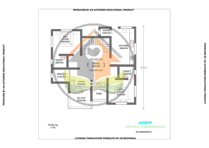 1100 Square Feet Single Floor Contemporary Home Design