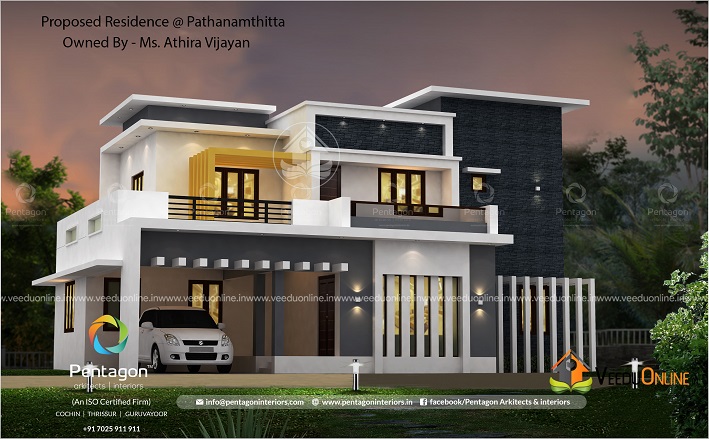 1966 Square Feet Double Floor Contemporary Home Design