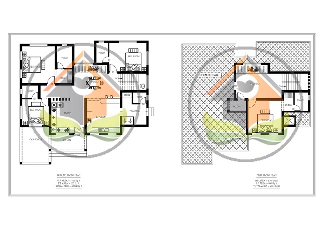 2334 Square Feet Double Floor Contemporary Home Design