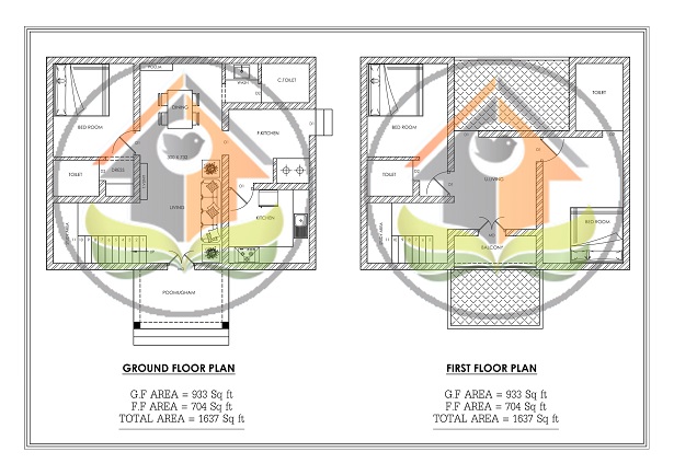1637 Square Feet Double Floor Contemporary Home Design