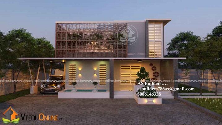 2200 Square Feet Double Floor Contemporary Home Design