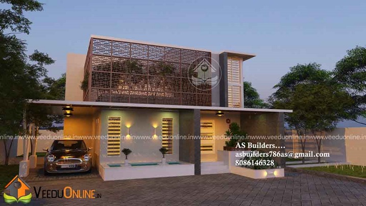 2200 Square Feet Double Floor Contemporary Home Design