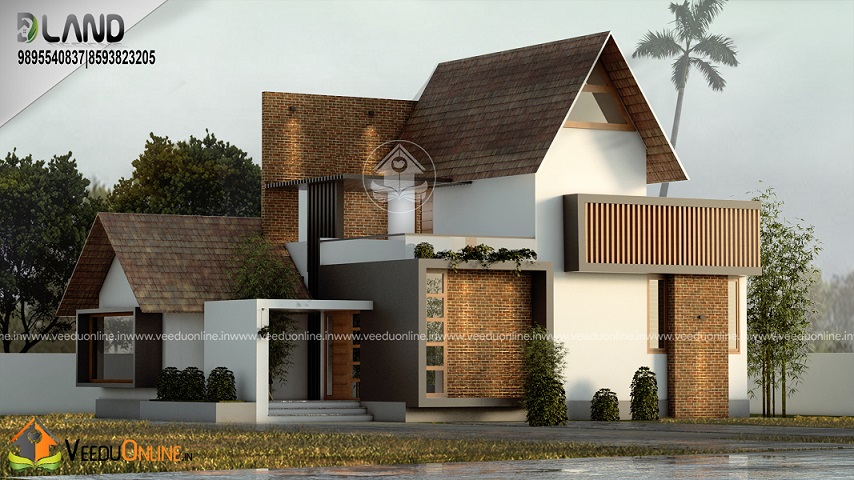 1850 Square Feet Contemporary Double Floor Home Design