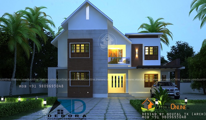 1650 Square Feet Contemporary Double Floor Home Design