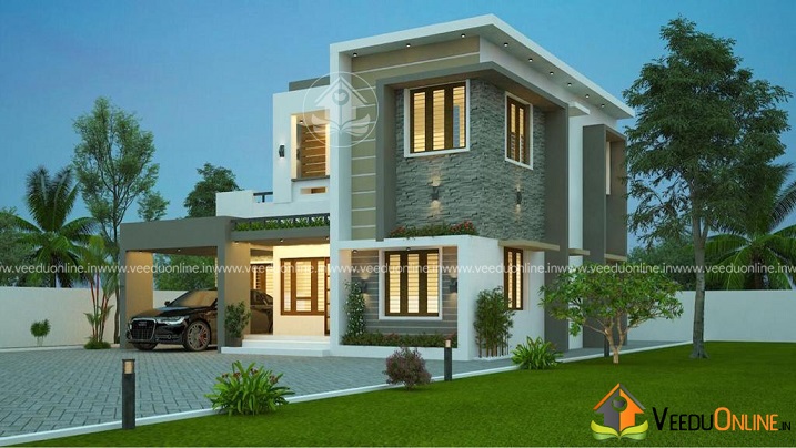 1858 Square Feet Double Floor Contemporary Home Design