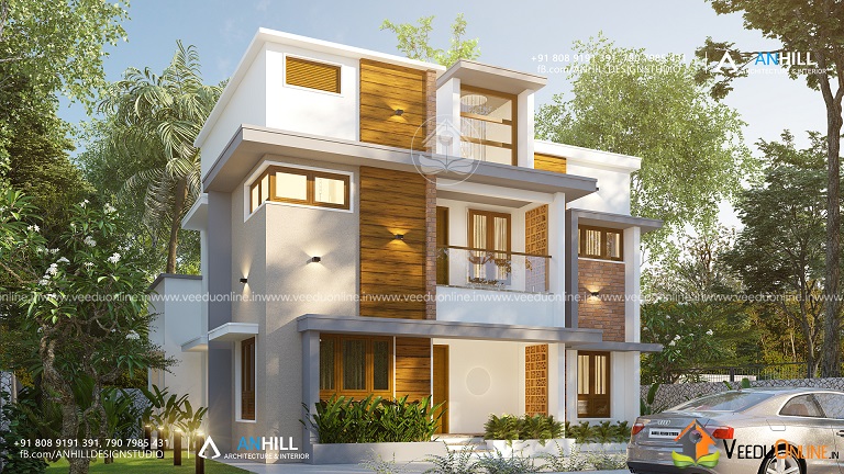 2084 Square Feet Double Floor Contemporary Home Design